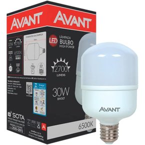 03 lampada led 30w bulbo avant 6500k branco frio luz branca luz branco fri18