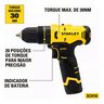 kit parafusadeira furadeira e parafusadeira de impacto stanley schi10d2fk maleta 2 baterias 1 carregador 26