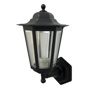 arandela colonial invertida sextavada preto e branca 11